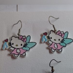 4/$60 New Hello Kitty Fairy Pair of Earrings - Hand-Made